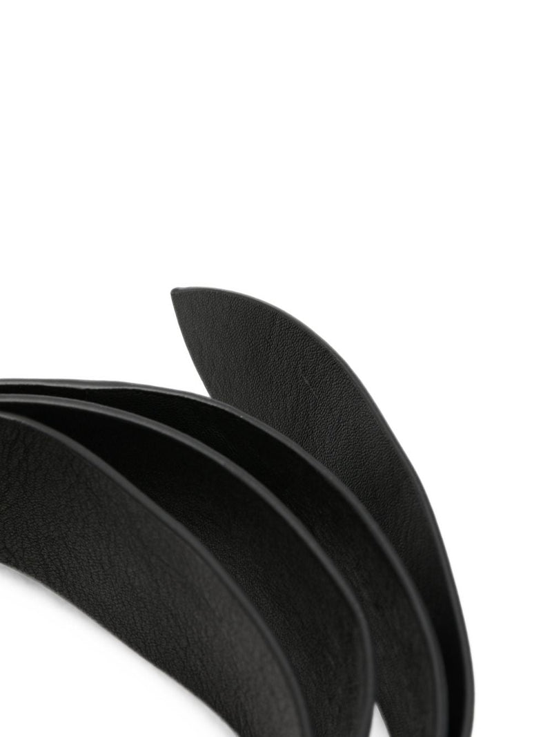 Cortana Grained Leather Belt — Black