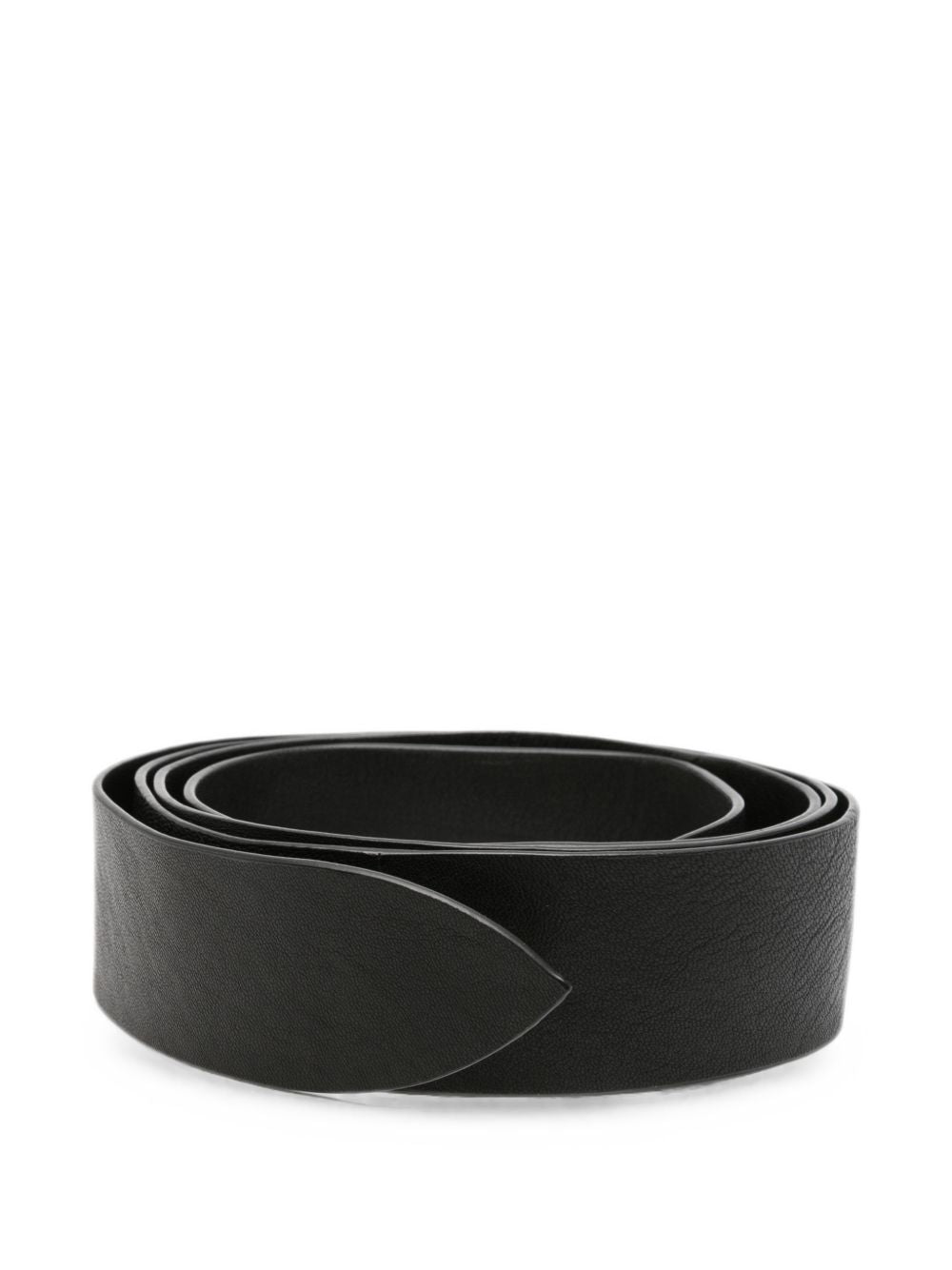 Cortana Grained Leather Belt — Black