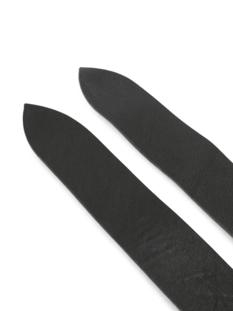 Cortana Grained Leather Belt — Black