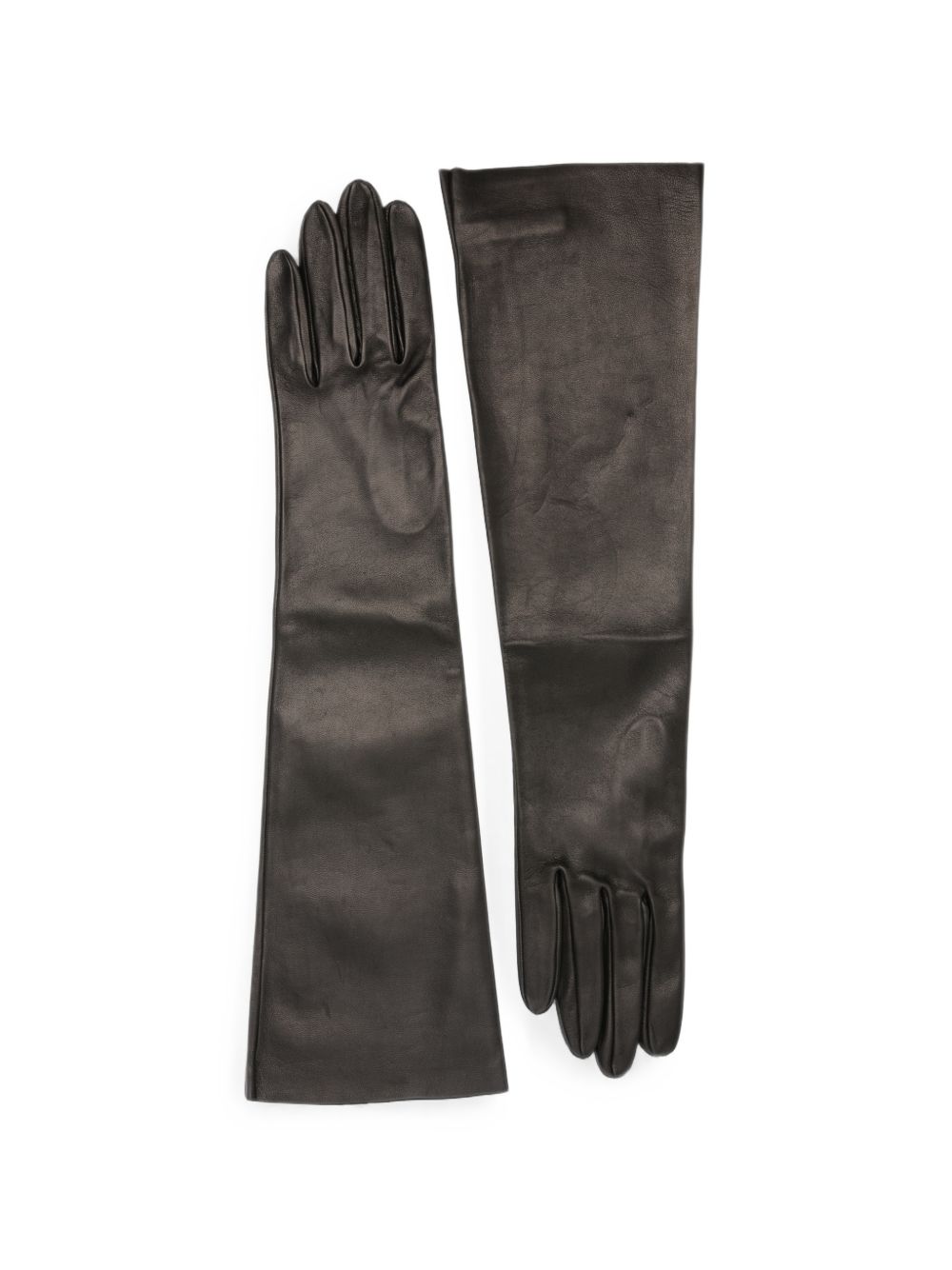 Cortana Long-Length Leather Gloves — Black