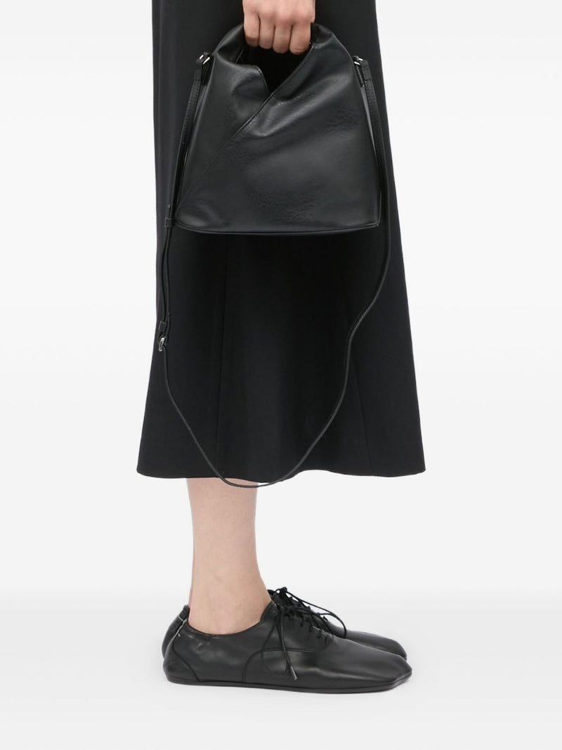 Mm6 Maison Margiela Origami-Inspired Leather Shoulder Bag — Black