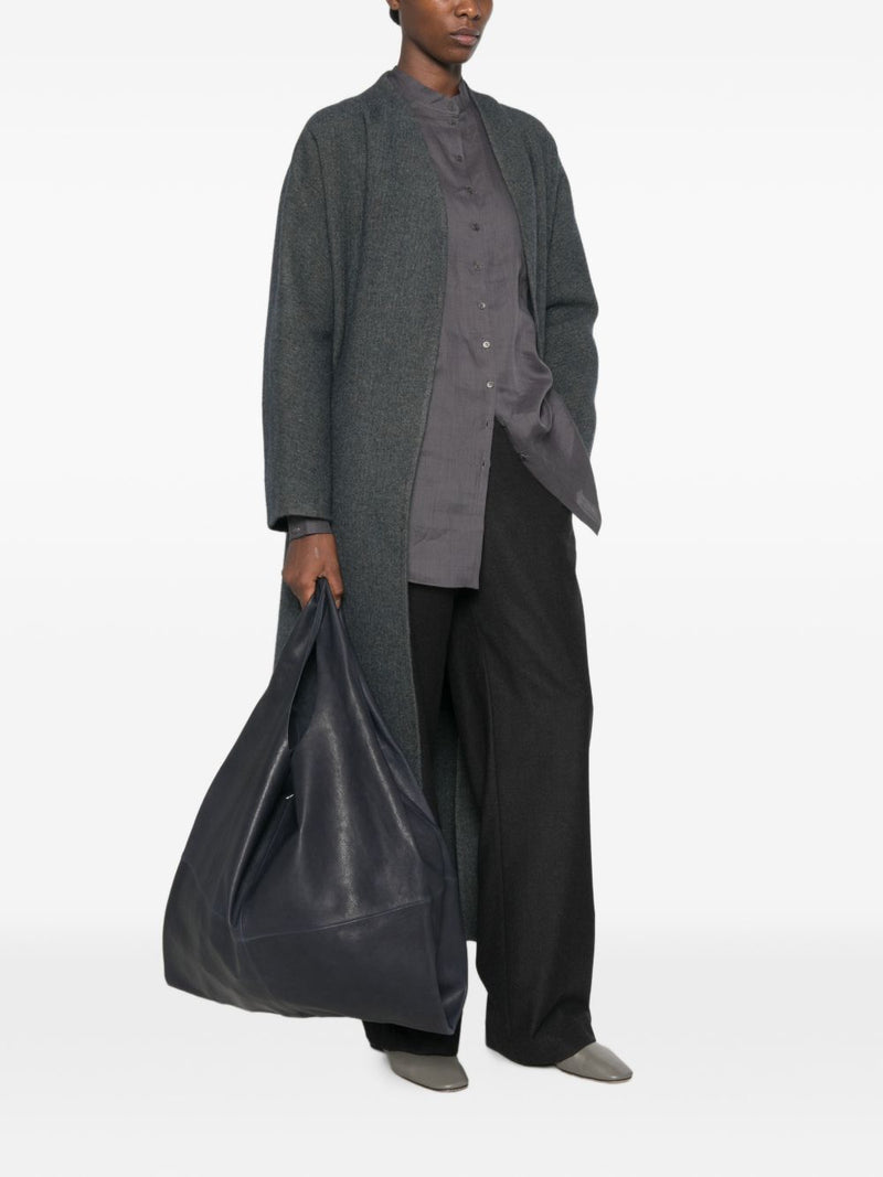 Cortana Slouchy Leather Tote Bag — Black