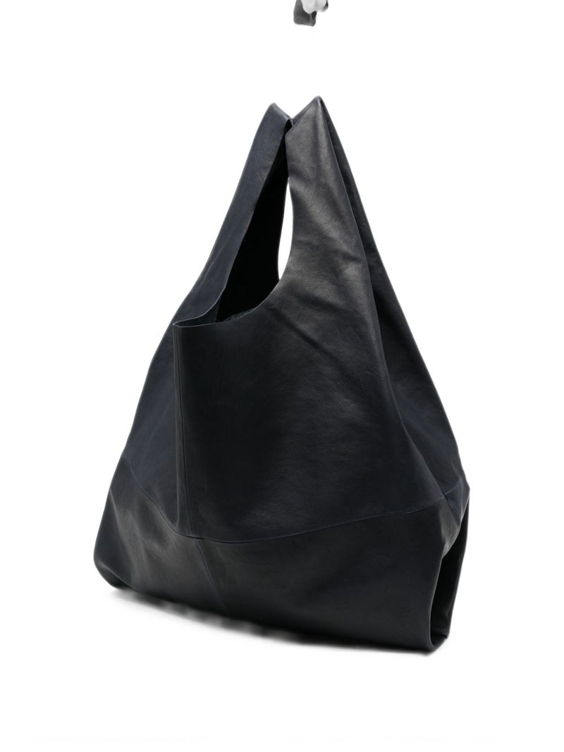 Cortana Slouchy Leather Tote Bag — Black