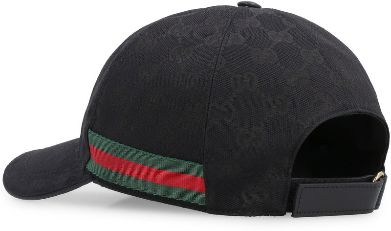 Gucci 200035 Logo All Over Baseball Cap — Black Polyester Caps