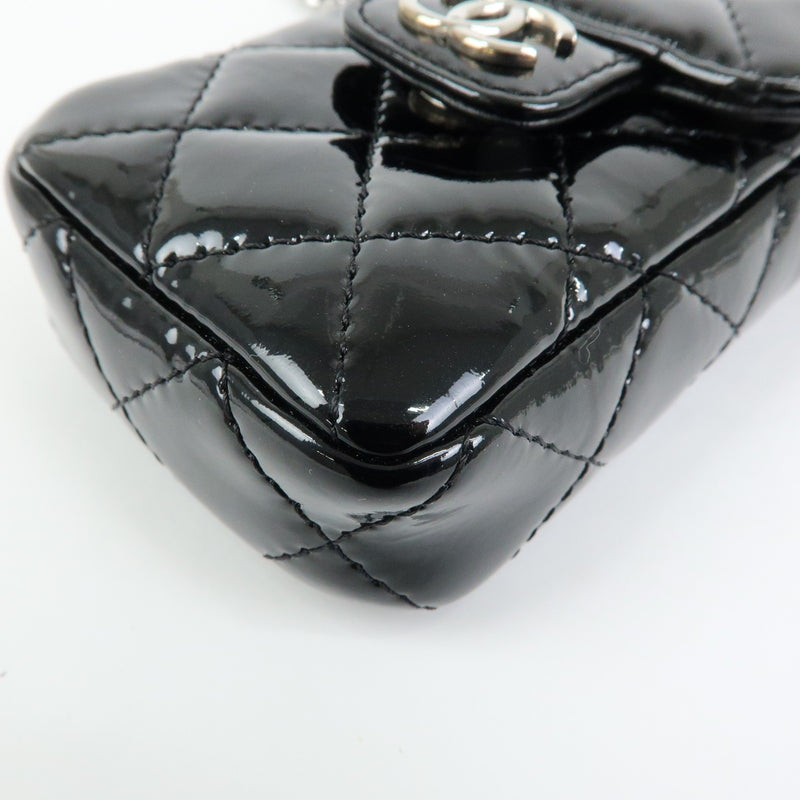 Chanel Cc Chain Phone Holder Quilted Patent Black Patent_leather Bag