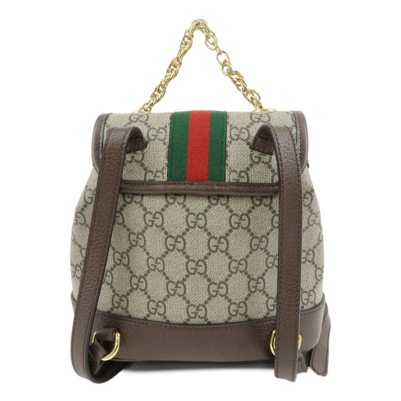 Gucci Ophidia Flap Gg Coated Canvas With Leather Beige Bag
