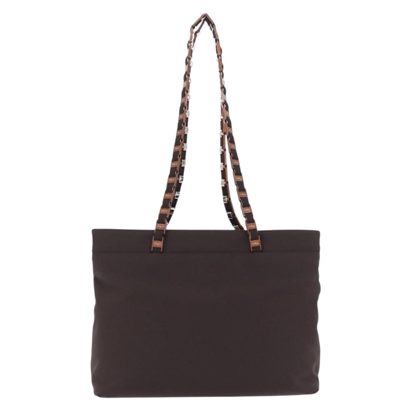 Salvatore Ferragamo Gancini Canvas Brown Bag