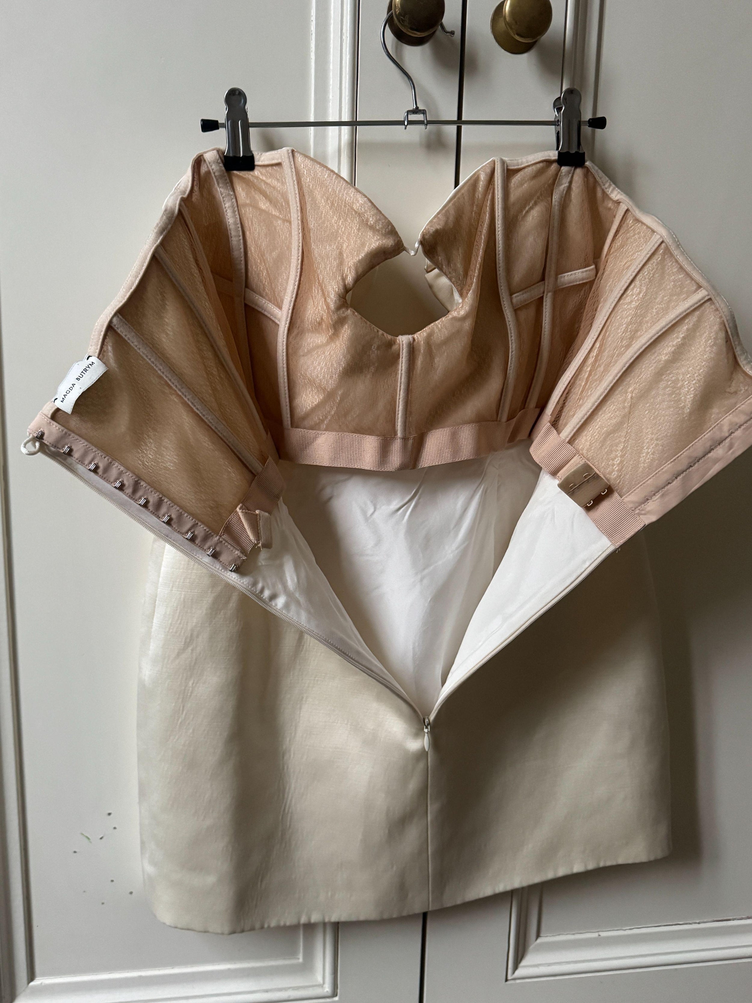 Magda Butrym Cream Floral Applique Min Dressi