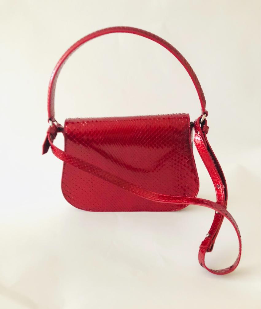 CALVIN KLEIN 205W39NYC Red Python Crossbody Bag