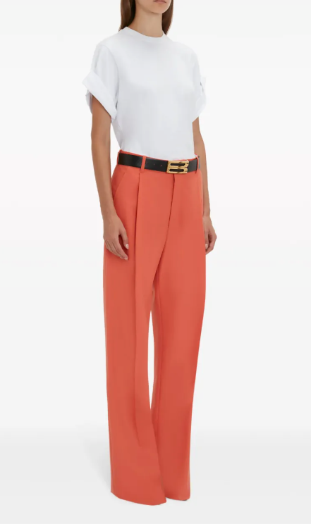 Victoria Beckham Pleat-Detail Wide-Leg Trousers