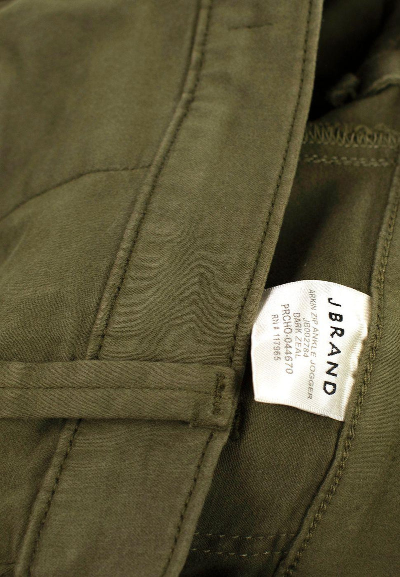 J Brand Khaki Arkin  Ankle Zip Trousers