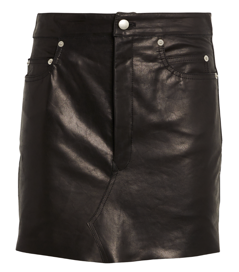 Rick Owens Lido Mid-Rise Leather Mini Skirt