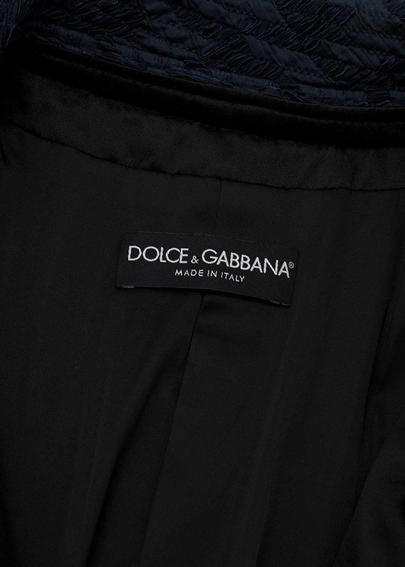 Dolce & Gabbana Houndstooth Silk Coat