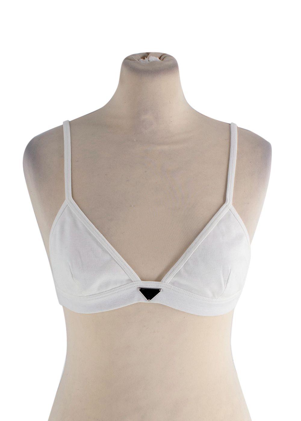 Prada White Cotton Bralette