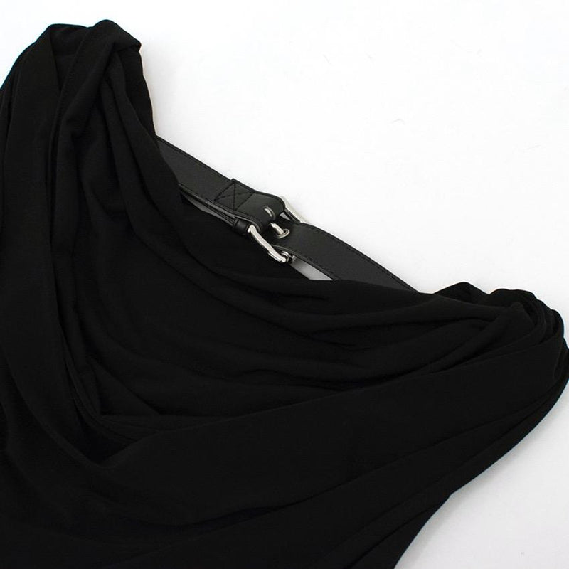 Michael Micheal Kors Black Buckle Top