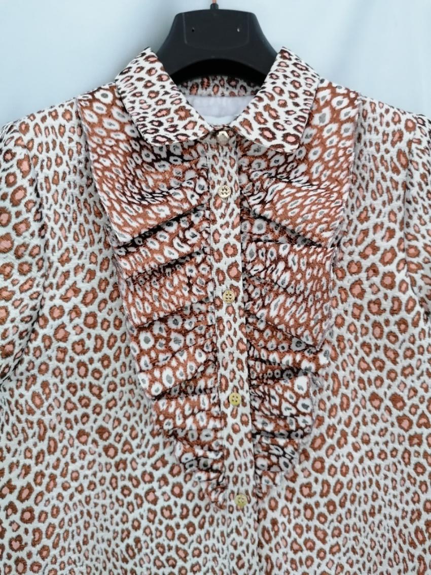 Roberto Cavalli Junior 10Y Animal Print Ruffle Front Dress