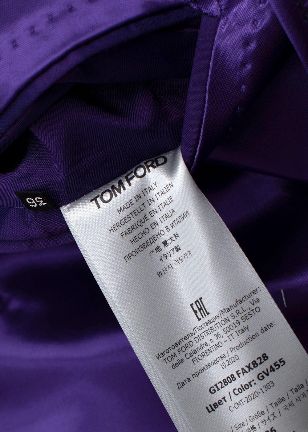 Tom Ford Purple Single-Breasted Satin Blazer
