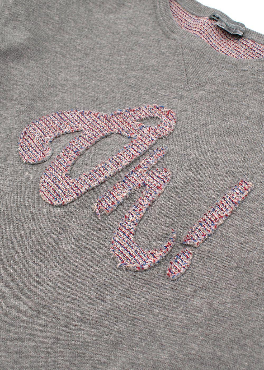 kids 8Y grey long sleeved embroidered 'oh' jumper