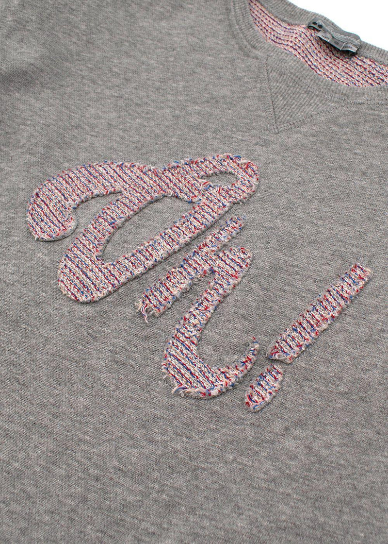 kids 8Y grey long sleeved embroidered 'oh' jumper