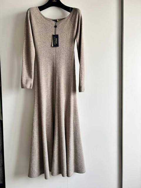 Ralph Lauren Polo Beige Cashmere Midi Dress