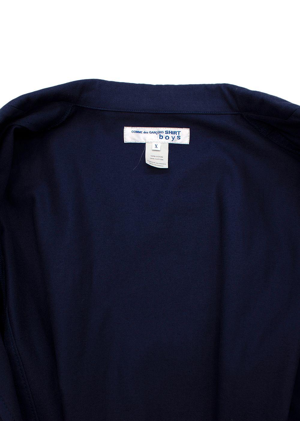 Comme Des Garcons Navy Unlined Longline Trench Coat