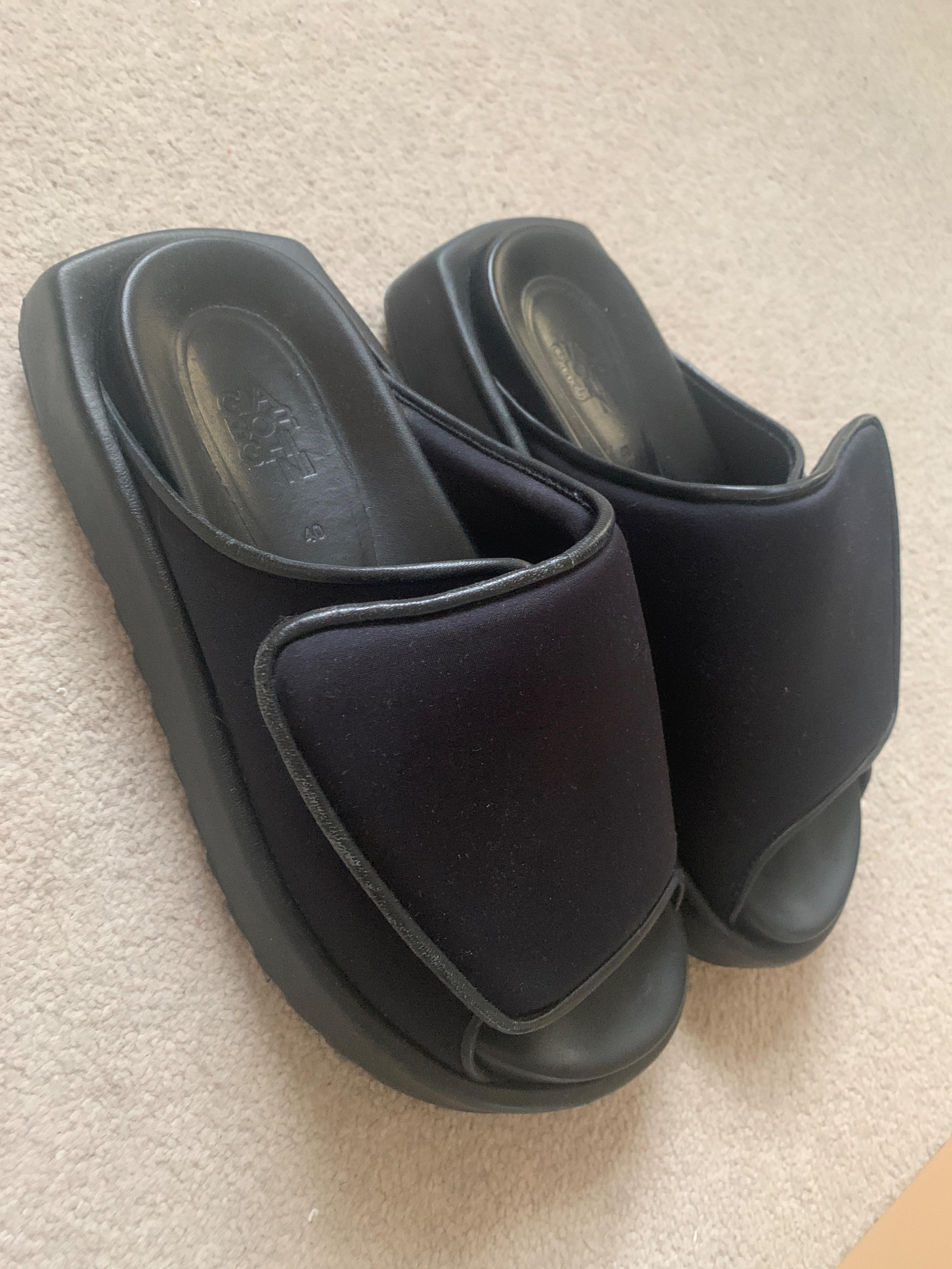 Gia Borghini Gia 1 leather-trimmed slides