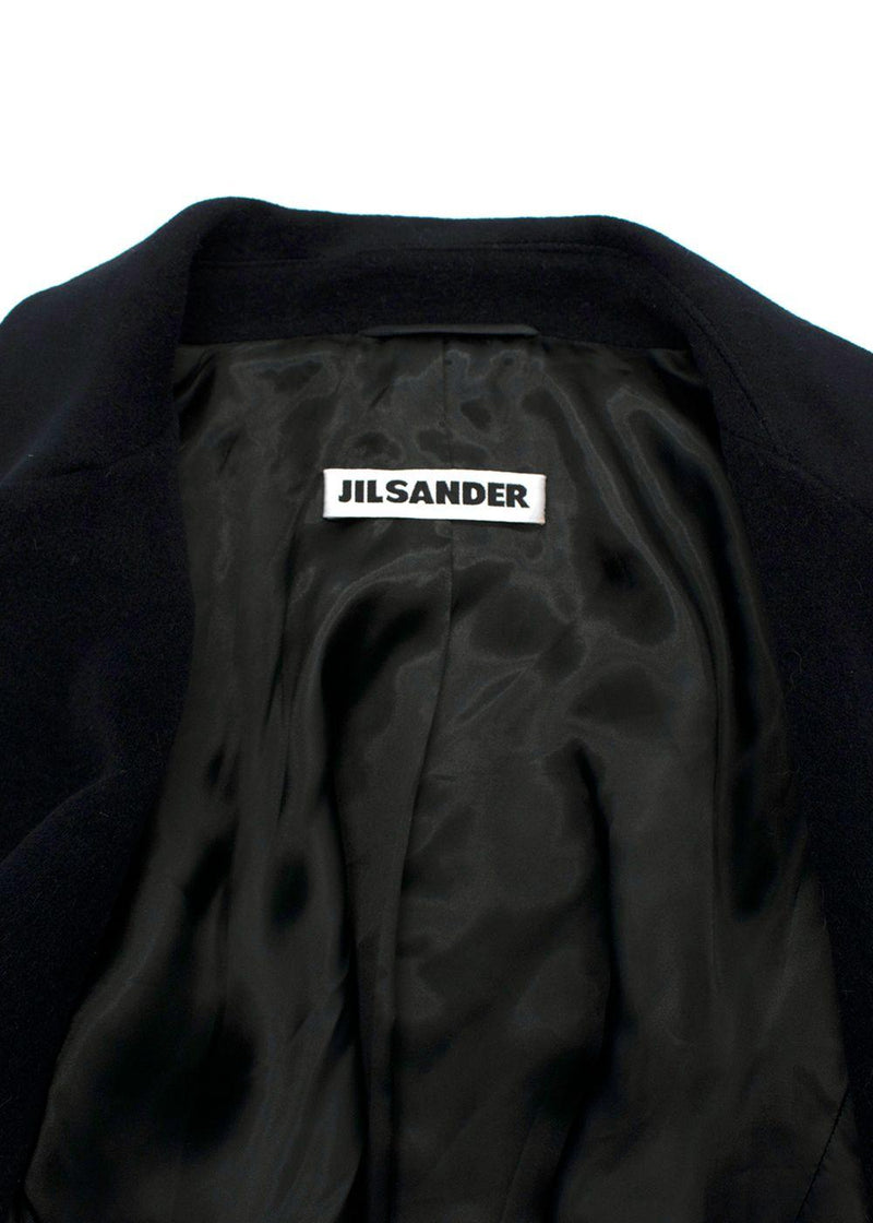 Jil Sander Black Soft Angora Wool Blend Coat/Jacket