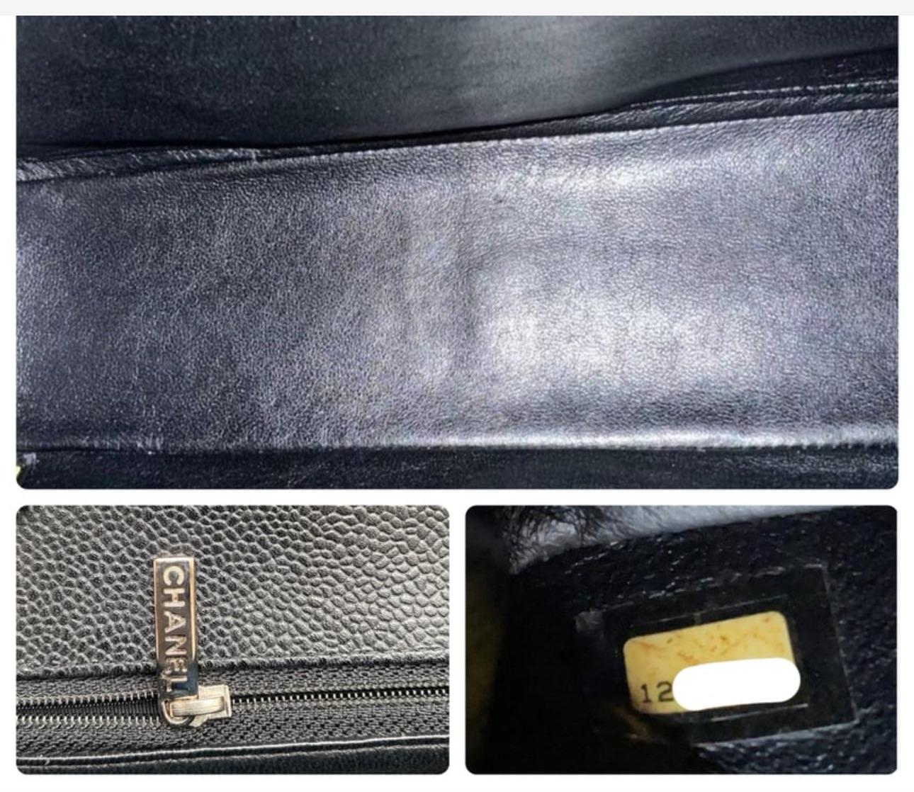 Classic Black Quilted Caviar Jumbo  Single Flap