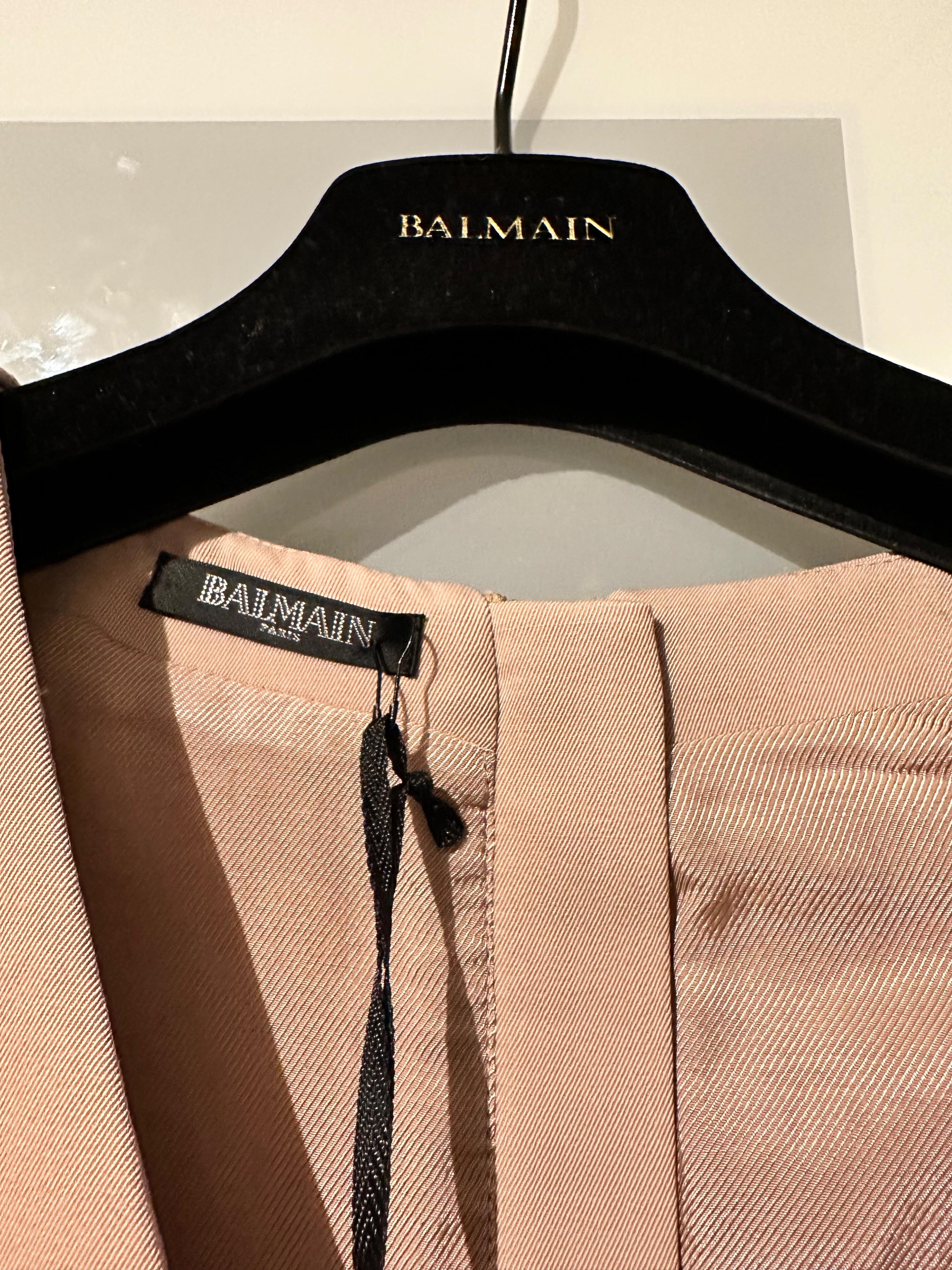 Balmain Blush Pink Sleeveless Blazer Dress