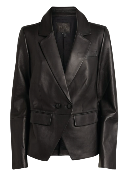 Aventura Double-breasted Leather Blazer