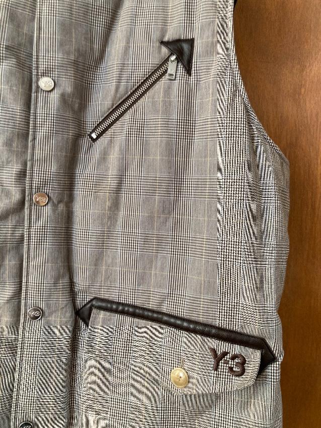 Y3 Yohji Yamamoto Prince of Wales Check Sleeveless Jacket