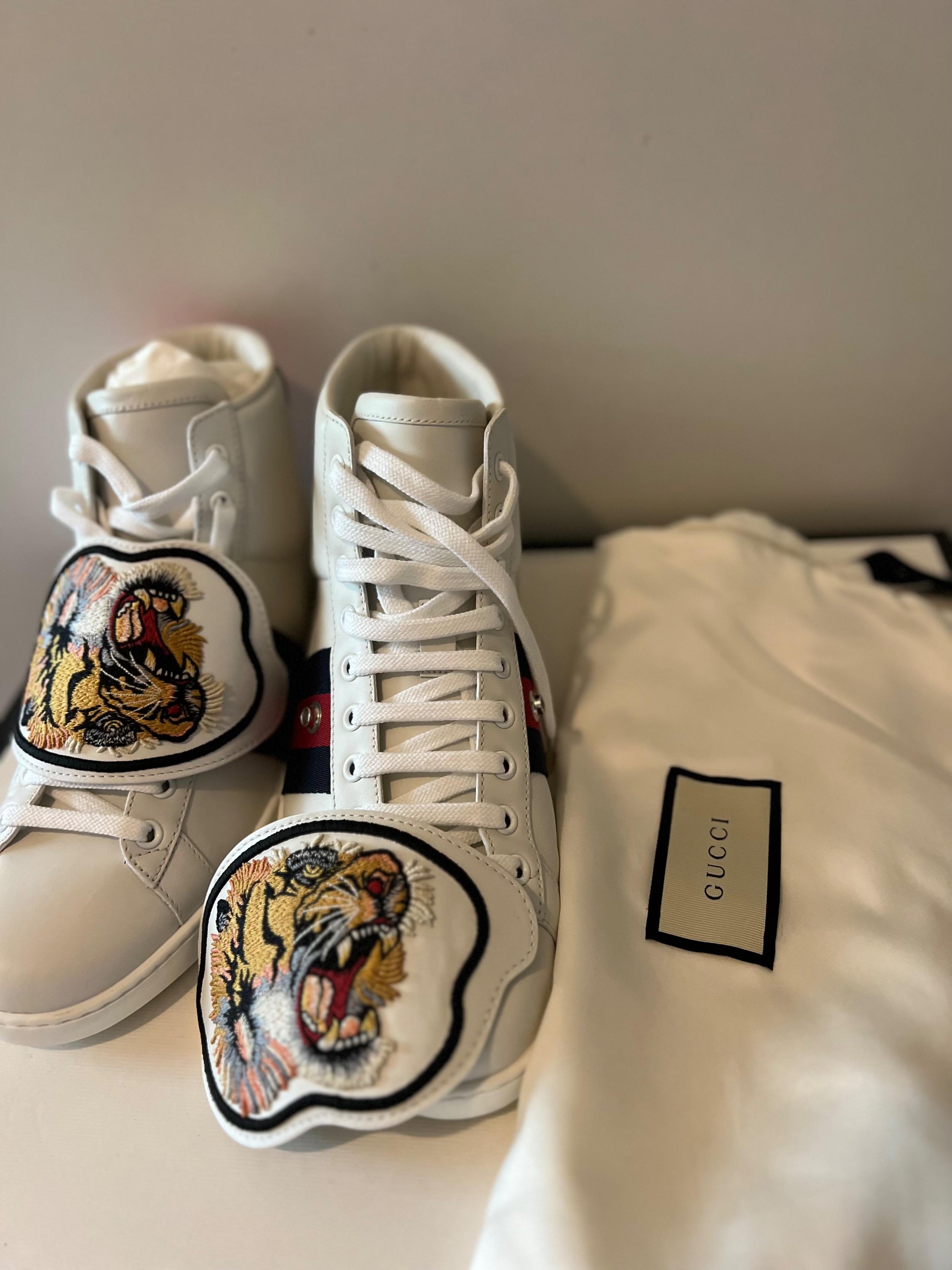 Gucci Tiger Patch Ace High Tops