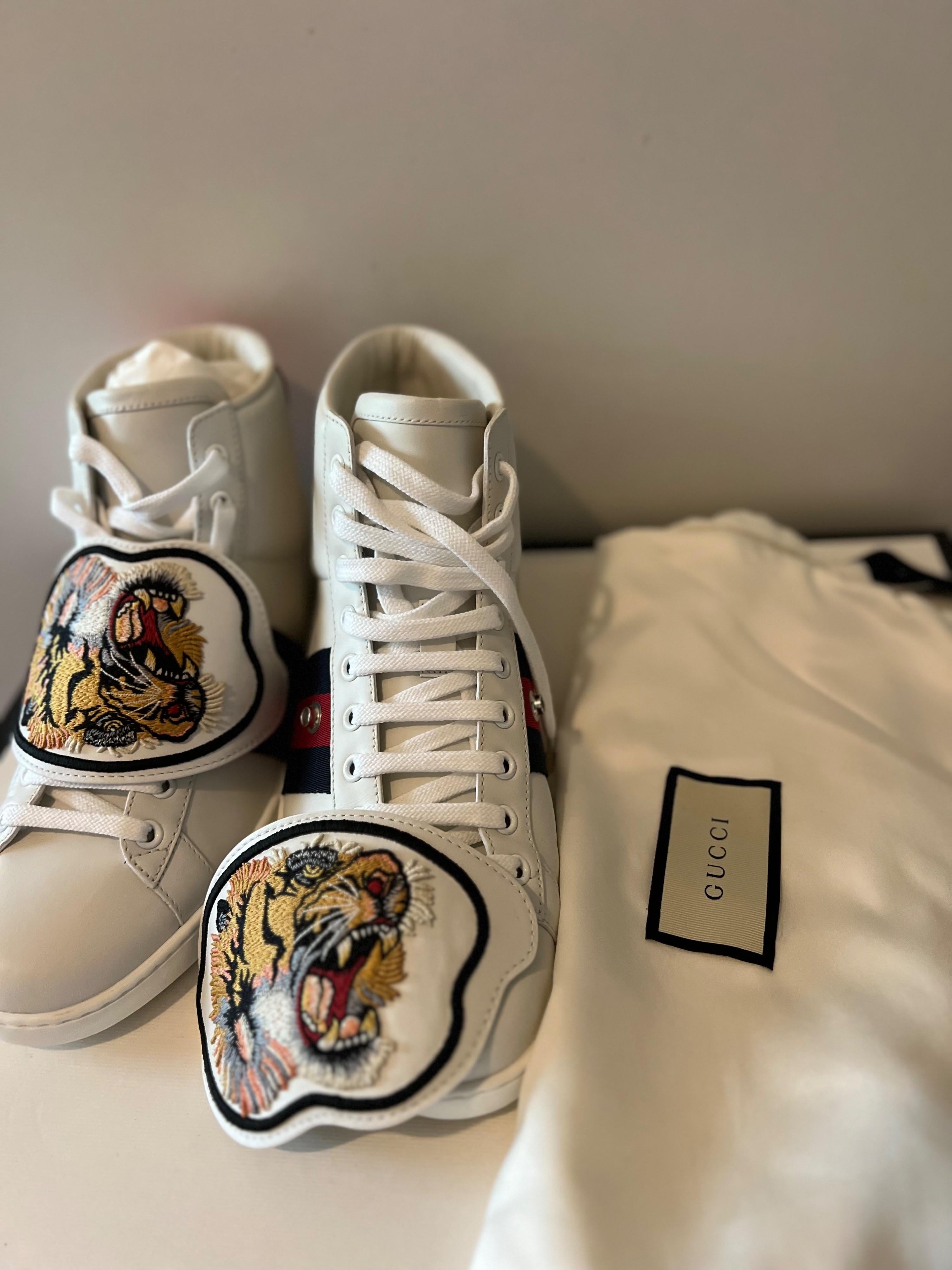 Gucci Tiger Patch Ace High Tops