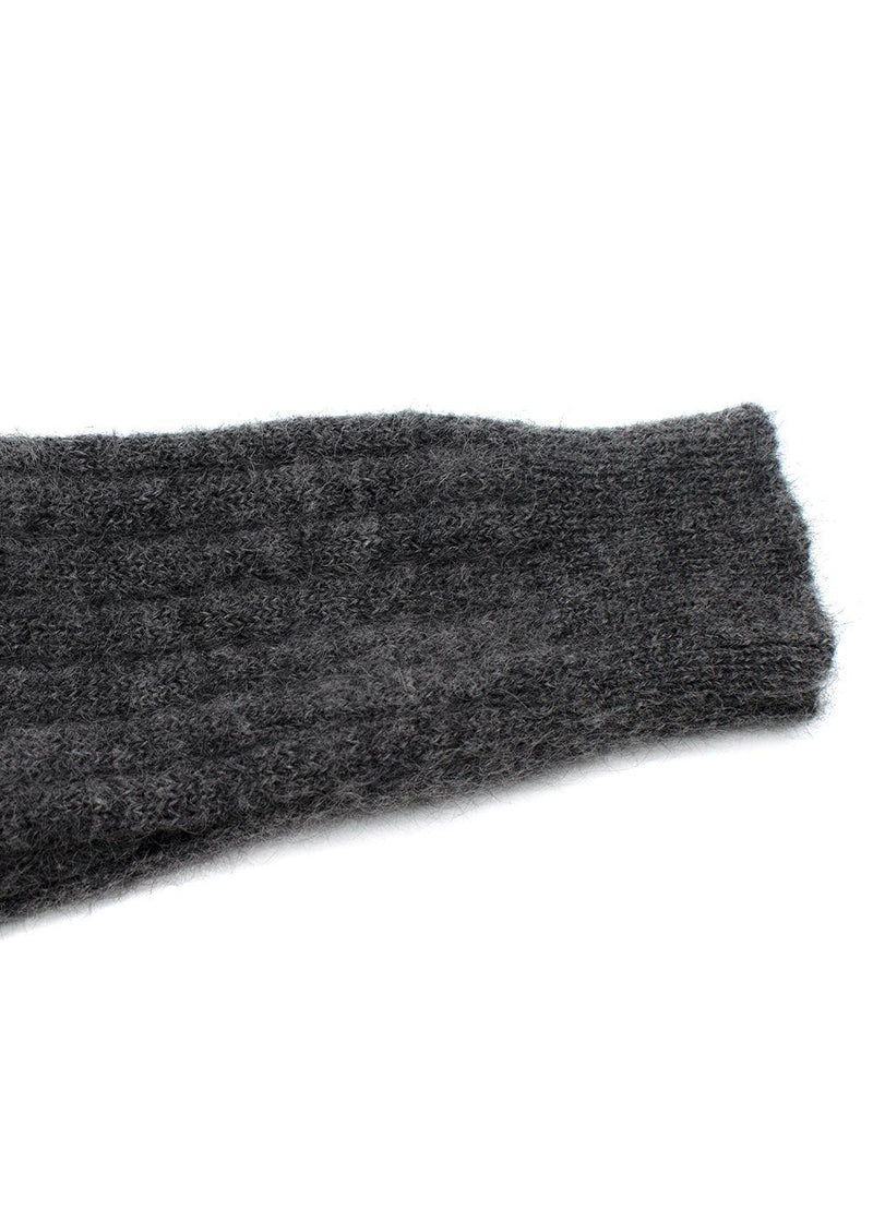Alessandra Rich Grey Stud Mohair Blend V-Neck Sweater