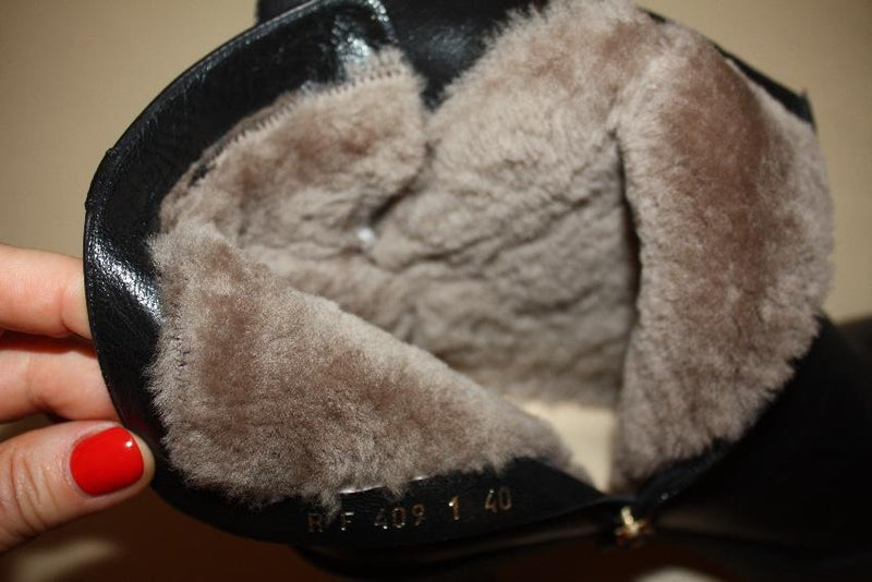 Valentino fur lined leather ankle boots