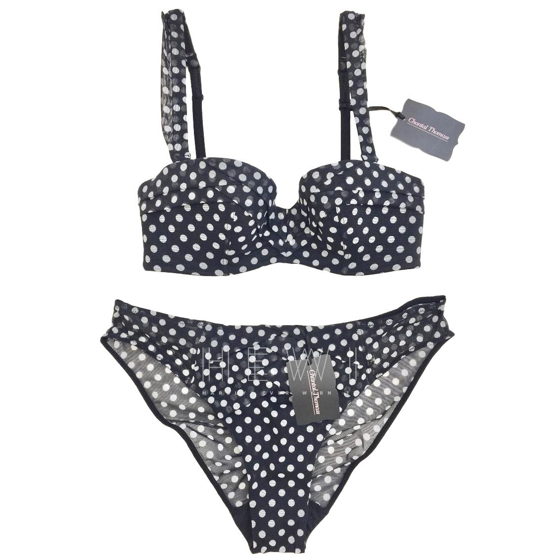 Chantal Thomass Polka Dot Tulle Strapless Bra & Brief Set
