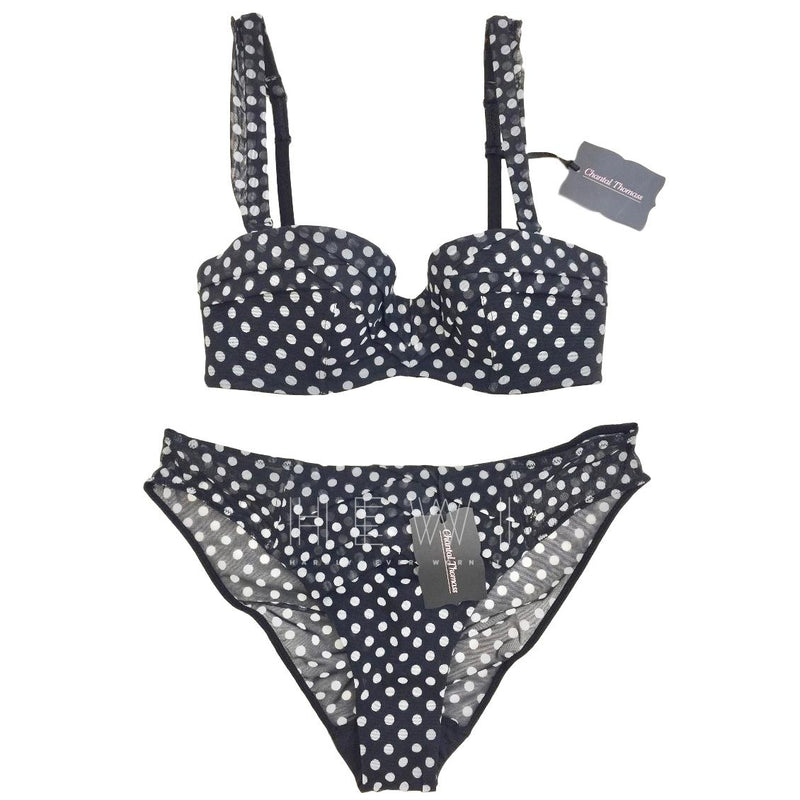 Chantal Thomass Polka Dot Tulle Strapless Bra & Brief Set