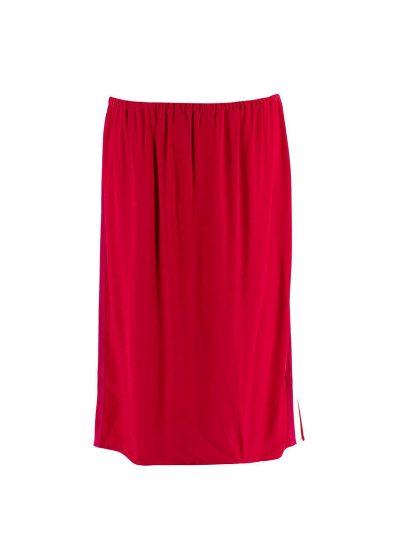Marni Red Contrast Stripe Midi Skirt