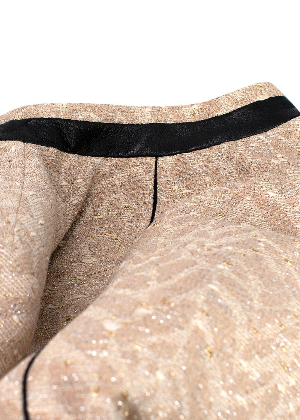 Zadig & Voltaire Deluxe Leather Trim Gold Blazer
