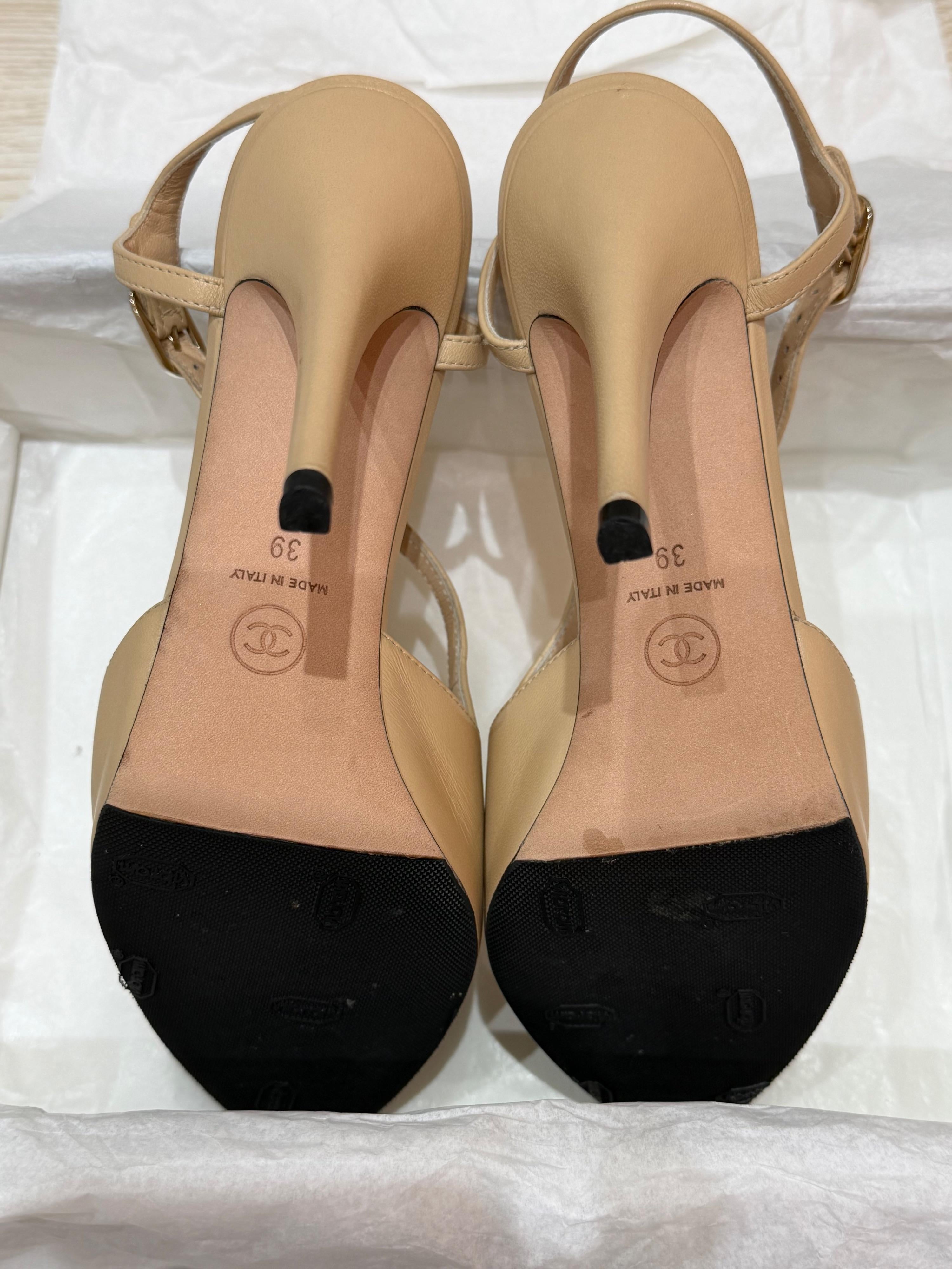 Chanel Heeled T Bar Pumps
