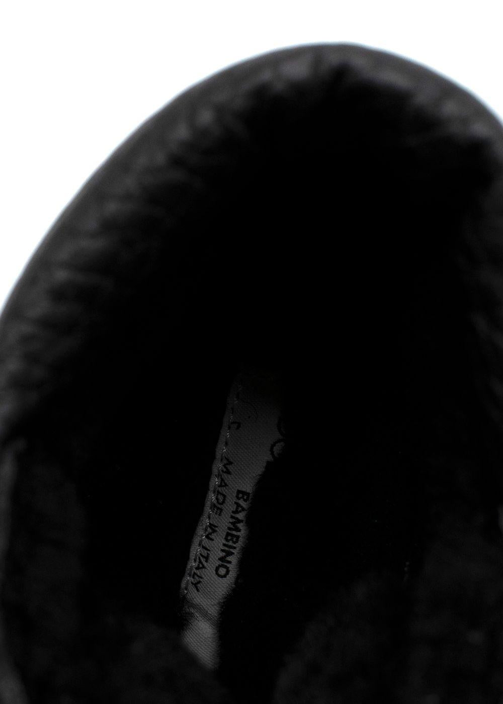 Black leather velcro strap boots
