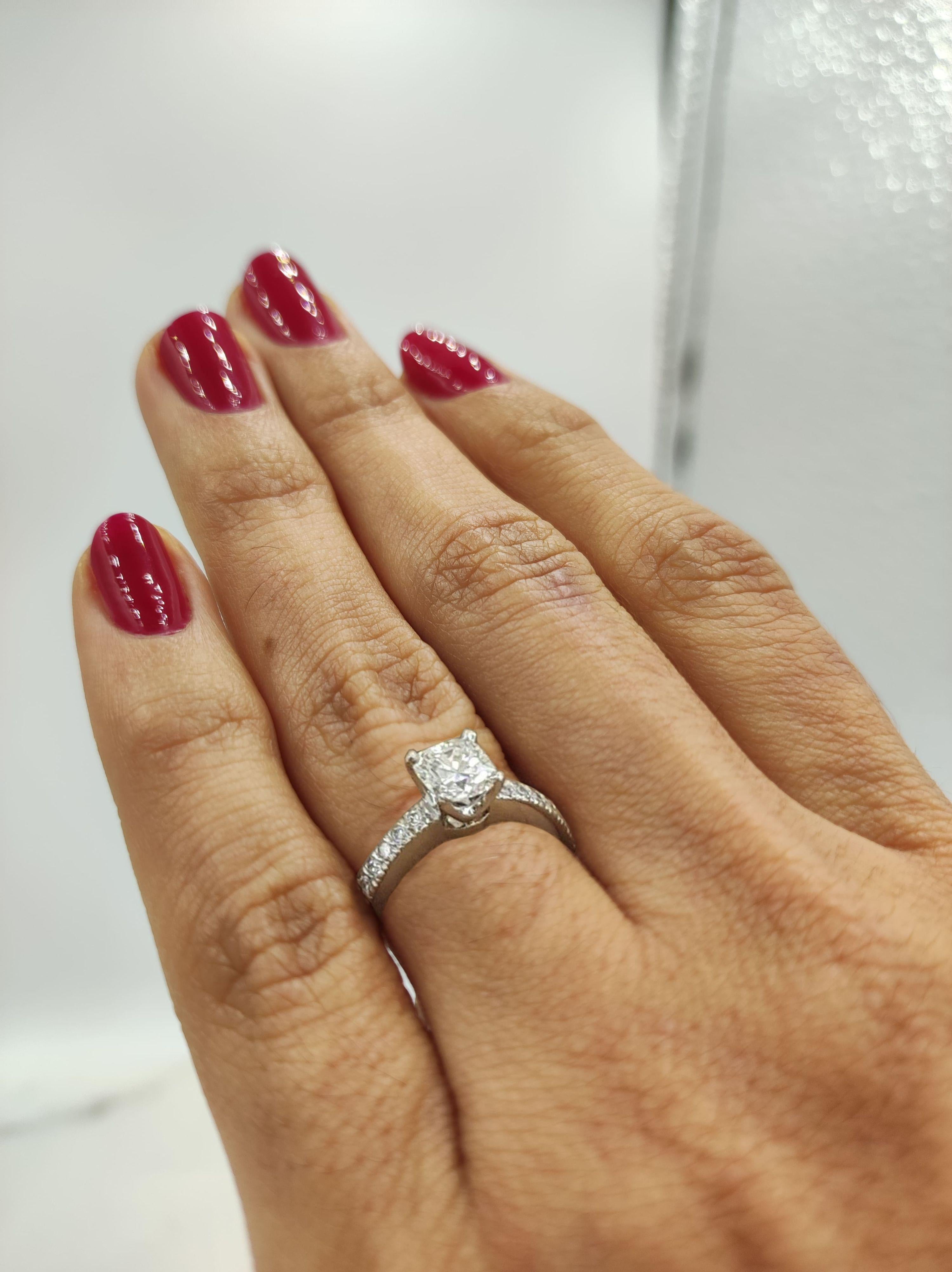 Verde 1ct IGI Certified Lab-grown Cushion Cut Diamond Ring