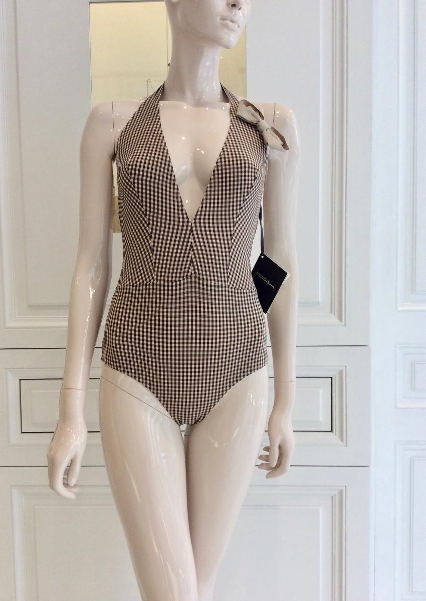 Minuit Douze Iridescent Gingham One-Piece Swimsuit