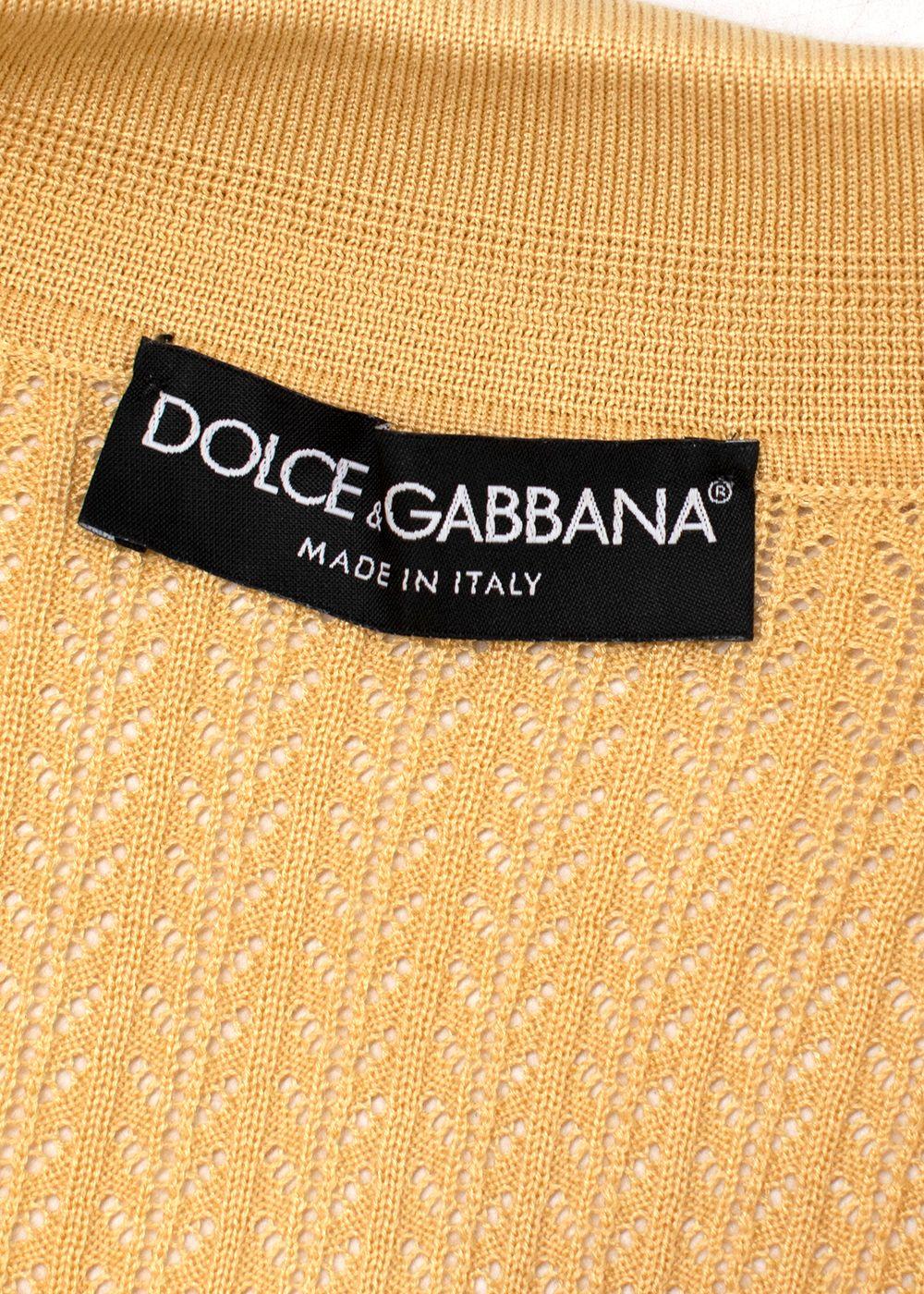Dolce & Gabbana Yellow Crocheted silk top