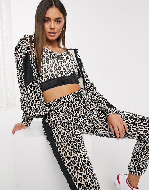 Charlotte Olympia leopard print velvet joggers