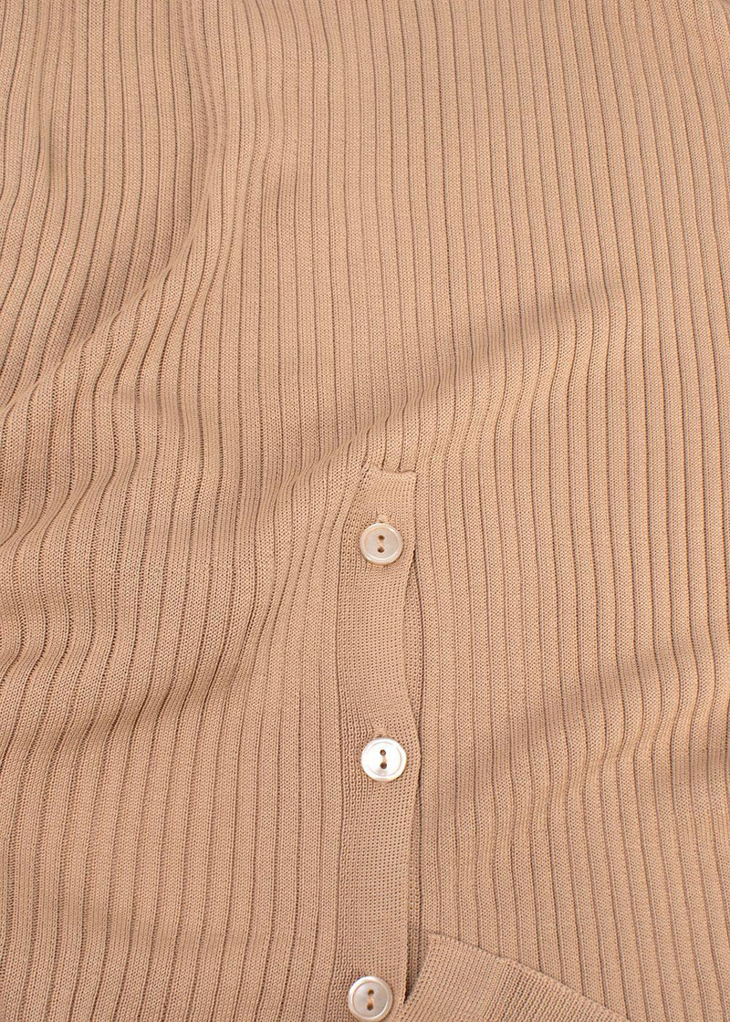 Aya Muse Beige Ribbed Tank Top