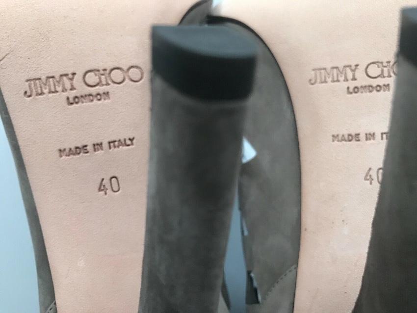Jimmy Choo Grey Suede Reese Cut-Out Booties
