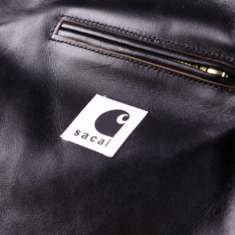 Sacai X Carhartt Wip Cotton Corduroy-Trimmed Leather Jacket