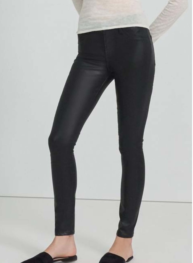 J Brand Maria Black Coated Skinny Jeans