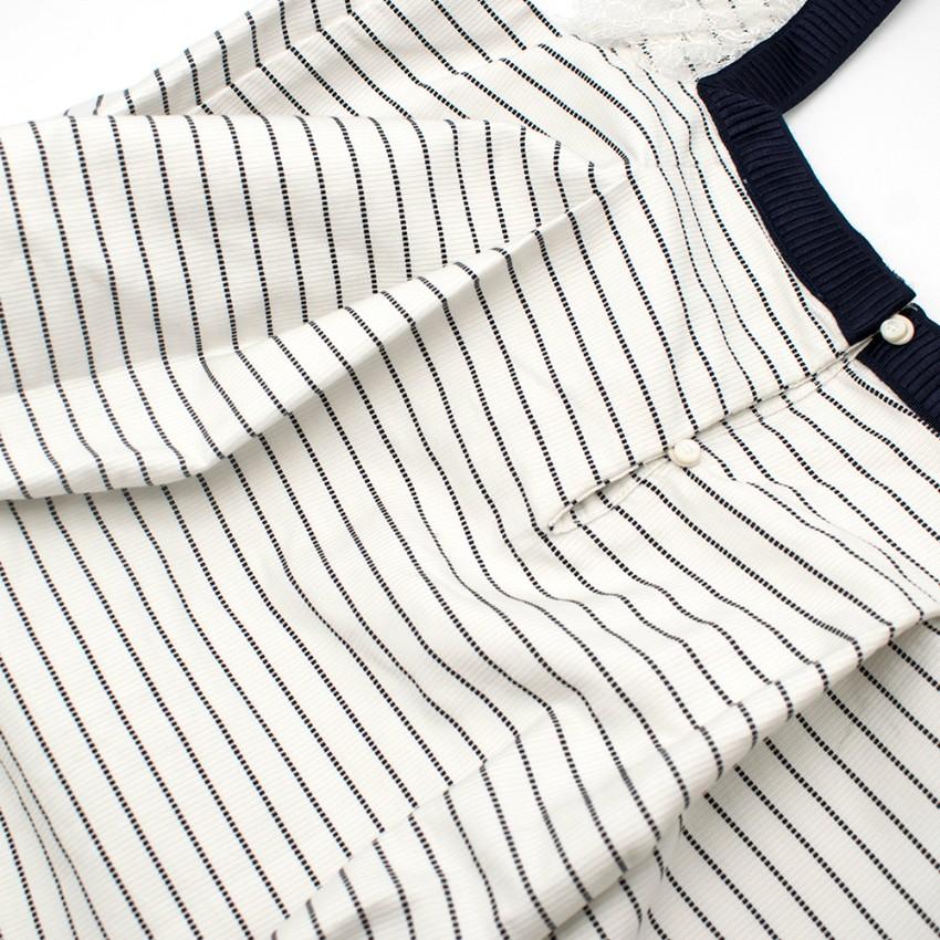 Jacadi white & navy striped mini dress